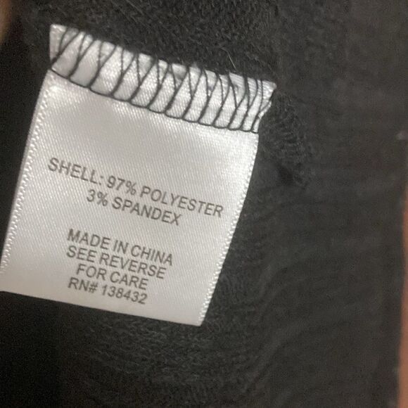 Modcloth Black Long Sleeve Polka Dot Knit Sweater Knee Length V-neck Dress Sz L - Picture 4 of 11